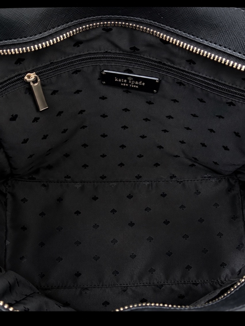 kate spade Black Daisy Print Tote with White and Yellow Flowers - Picture 5 of 7